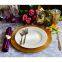 Professional Factory Dinner Set Clear And Gold Colored Glass Charger Plate And Bowl