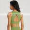 High Neck Adjustable Sweat Wicking Sports Bras Custom Logo Backless Gym Yoga Crop Tops