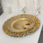 New European Style 13 Inch Round Wedding Party Table Decoration Gold Flower Pattern Plastic Charger Plates