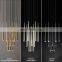 Industrial Style Metal Rod Multi-angle faceted Crystal Pendants Lighting For Living Room Dining Room Kitchen Island Foyer Lobby