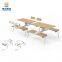 4 Seat Dining Cafeteria Tables And Chair Set Wood School Dining Hall Canteen Table And Chair