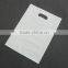 Factory price soft and good temper commercial industrial use white LDPE plastic bag with die cut and own logo printing