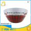 hot sale tartan design print 6" round melamine salad fruit bowl