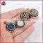 Wholesale new design pendant natural druzy with rhinestone beads paved around crystal stone fahion pendant