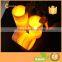 Wax Flickering LED Pillar Candles With Swirling Glitter Surface