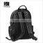 Pure black high quality blank pu leather backpack bags