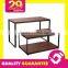 29 Years Fabrication Service Movable HDF Wood Shelves Display Stand with Wheel