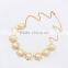 Women hexagon charm gold jewelry ladies elegant pearl necklace