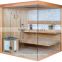 hemlock traditional sauna room with glass