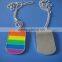 gay pride personalized six color rainbow human metal dog tag necklace