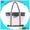 Words printing inner zipper OEM canvas bag women handbag white tote bag