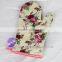 Flower Printing Slubbed fabric Kitchen oven mitt