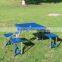 Outdoor Kids Portable Plastic Folding Suitcase Picnic Table Camping W/ 4 Seats