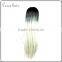 dark root white ombre wig synthetic hair Japanese high temperature fiber synthetic wig straight long wig