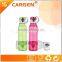 Custom 250ml clear plastic household fruit filter bottle