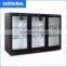 Supermaket direct cooling underbar cooler,3 glas door counter top electric beer back bar cooler