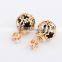 Finest Korean Style Gold Plated Earrings Accessory Hollow Wintersweet Double-sided Zircon Stud Earrings For Lady