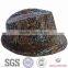 Polyester Leopard Pattern Fabric Fedora Hat
