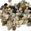 Polished black river stone pebble