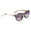 wholesale wooden bamboo round sunglasses translucent blue cat eye sun glass