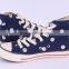 2016 wholesale china women shoes latest canvas shoes dots print vulcanized shoes