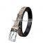 Jranter Colorful Genuine Python Leather Women Belt Stainless Steel Buckle