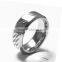 Tungsten Wedding Bands 8mm Carbon Fiber Inlay Men's Rings with Top Polished Finish