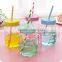 480ml Unbreakable mason glass cups with lid