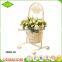 Tabletop wholesale metal frame wicker artificial handmade decorate hanging flower gift basket