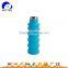 Stainless head silicone folding water bottle full silicone safe travel camping folding cup wholesale