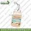 2016 custom car paper air freshener for promotion/car hanging air freshener/long lasting air freshener car