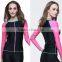 Design Your Own Rash Guard Women Zip-Front Crew Neck Long Sleeve Slim Fit Quick Drying Rash Guard Manufacturer In China
