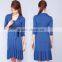 ladies formal one-piece dresses classic collar elbow length sleeves Nursing Shirt Dress maternity clothing wholesale
