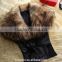 Aliexpress hot sale 2016 new high-grade leather splicing faux fur vest for woman