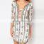 printed deep V neck fashion style high quality wholesale women wear