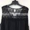 yiwu stock apparel women cheap price black lace t-shirt