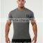 Dark Grey Mens Muscle Bodybuilding Fitness T Shirt OEM Printed Gym T Shirt Black Work Shirts Wholesale Men's Clothing