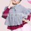 fashion design batwing sleeve hooded kids girls poncho sweater