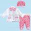 100% cotton Wholesale High Quality Spring Autumn 3PCS/Set Newborn Infant Baby Boy Girl Suits