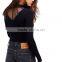 2017 OEM Super Stretchy Cool Sheer Cage Mock Neck Blouse Shopping