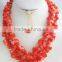 2015 fancy design !!! beauty jewelry by red coral jewelry set with necklace and earrings