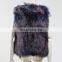 Colorful raccoon fur vest for ladies luxury raccoon fur overcoat