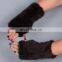 Winter knitted mink fur women gloves for girls wholesale