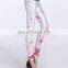 Elegant white polyester spandex leggings