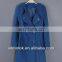 Elegant custom ladies blue melton wool coat winter coat
