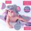 Pretty Pink 100% Cotton Bamboo Baby Hooded Towel Custom Cute Kids Elephant Baby Towel