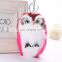 owl fur keychain for bag charm