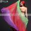 P-9044 2017 semi circular gradient color 2.5*1.3m belly dance imitated silk veil