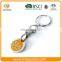 Custom metal color filled canadian shopping cart coin key chain trolley coin