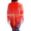 embroider triangle scarf with fringe 180*70cm lady's scarf woman triangular shawl triangle lace scarf